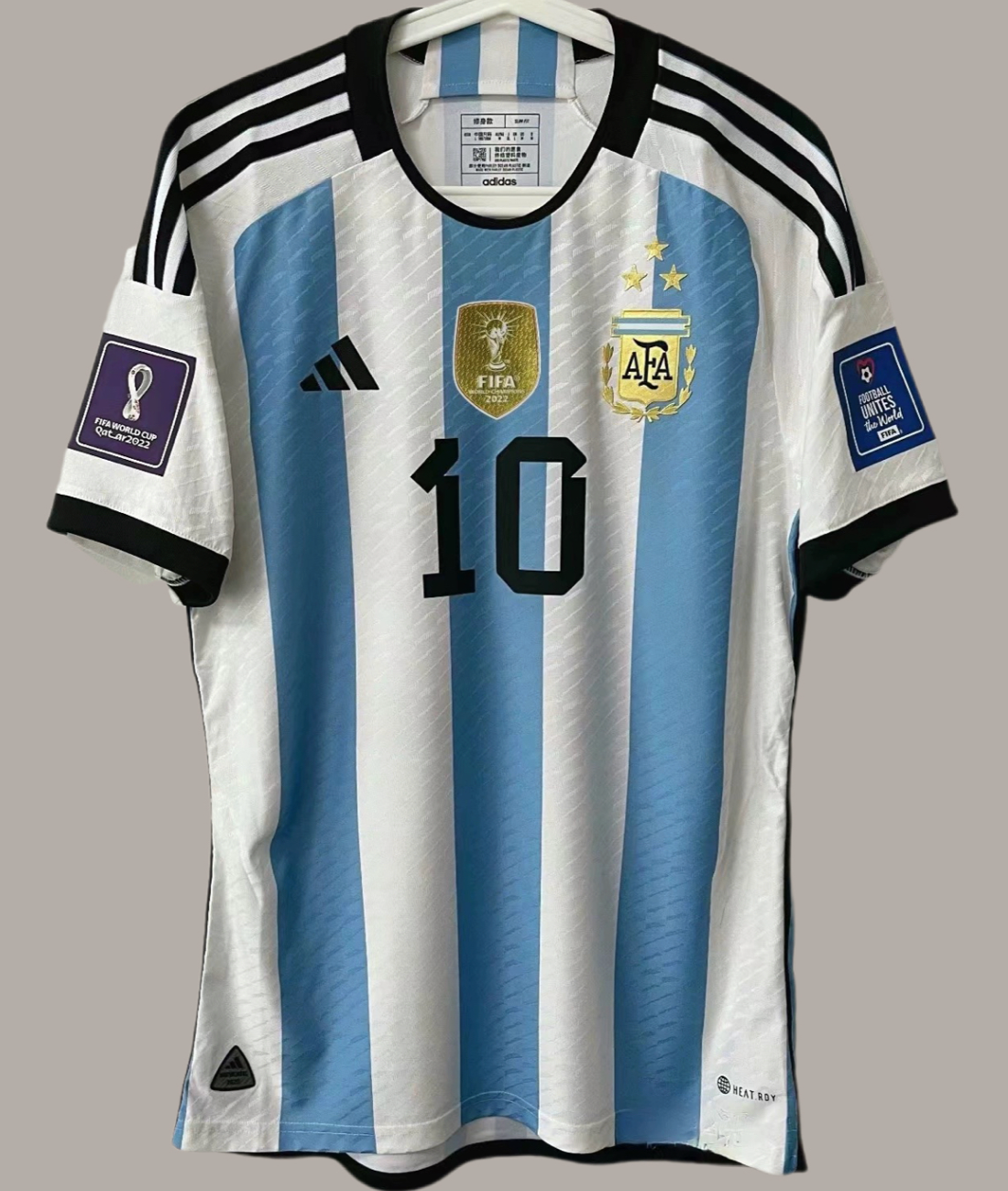 Argentina World Cup Final 2022 Messi 10 retro jersey